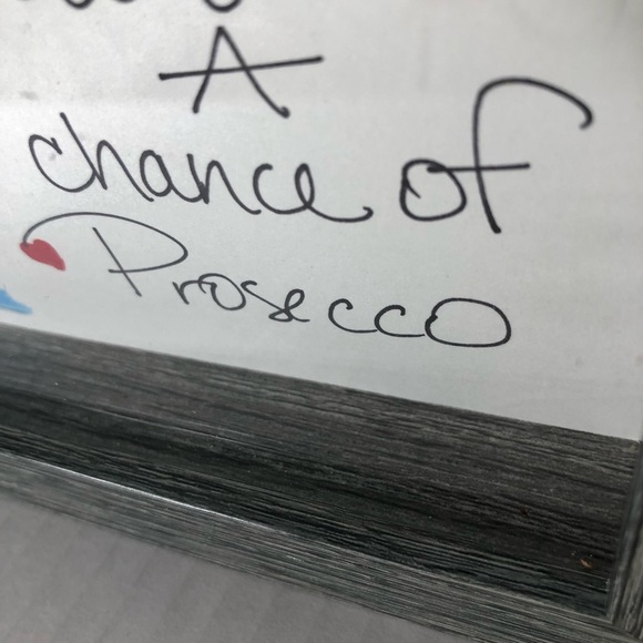 Sea Glass Art Beach Ocean Print Prosecco Wine Tropical Framed Natural Grey - Picture 7 of 9